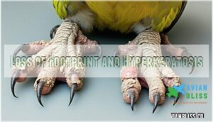 loss of footprint and hyperkeratosis