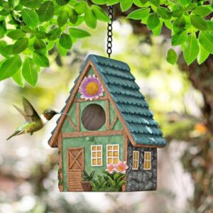 Lyfreen Hand Painted Resin Bird House B092ZJLYYG