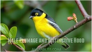male plumage and distinctive hood