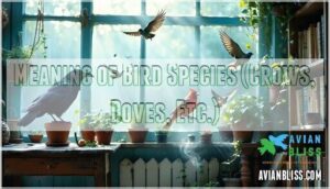 meaning of bird species (crows, doves, etc.)