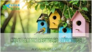 milk carton recycled birdhouse milk carton recycled birdhouse