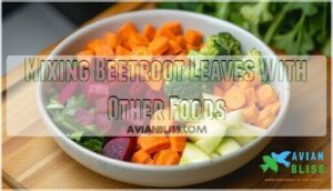 mixing beetroot leaves with other foods
