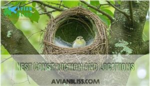 nest construction and locations