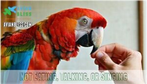 not eating, talking, or singing