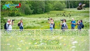 participating in citizen science and bird counts