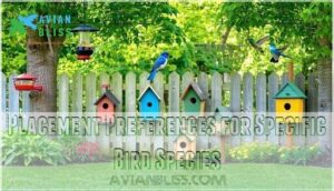 placement preferences for specific bird species