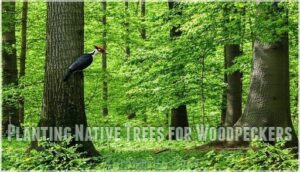 planting native trees for woodpeckers