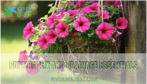 potting mix and drainage essentials