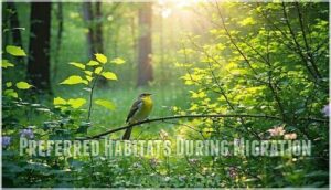 preferred habitats during migration