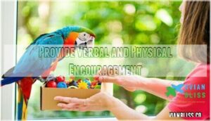 provide verbal and physical encouragement