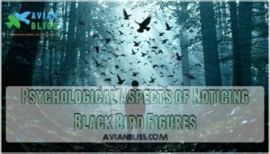 psychological aspects of noticing black bird figures