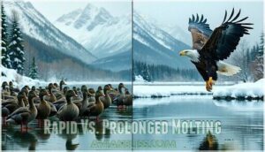 rapid vs. prolonged molting