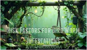 risk factors for bird worm infestations