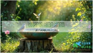 rustic bird bath