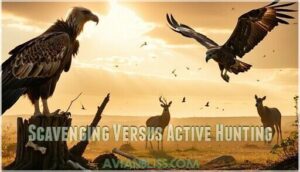 scavenging versus active hunting
