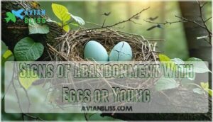 signs of abandonment with eggs or young