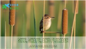 size, shape, and plumage