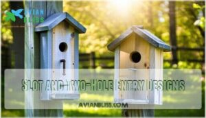 slot and two-hole entry designs