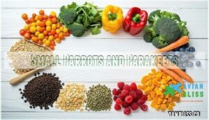 small parrots and parakeets