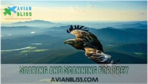 soaring and scanning for prey