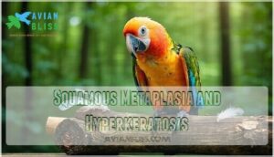 squamous metaplasia and hyperkeratosis