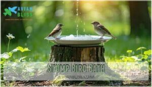stump bird bath
