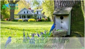 suburban areas and parks