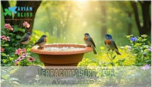 terracotta bird bath