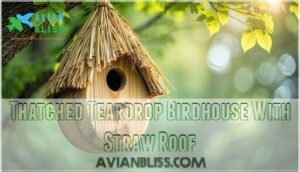 thatched teardrop birdhouse with straw roof thatched teardrop birdhouse with straw roof