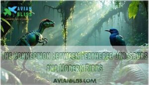 the connection between feathered dinosaurs and modern birds