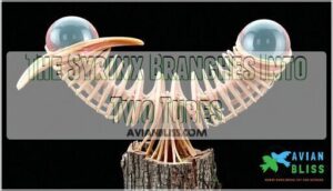 the syrinx branches into two tubes