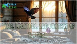 time, location, and context of the visit