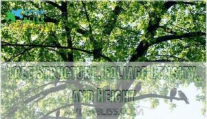 tree structure, foliage density, and height