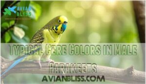 typical cere colors in male parakeets