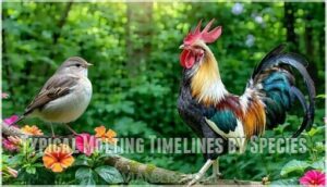 typical molting timelines by species