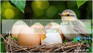 unusual hatching patterns and adaptations