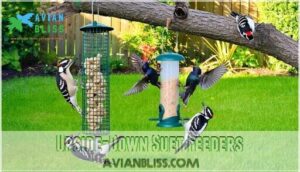 upside-down suet feeders