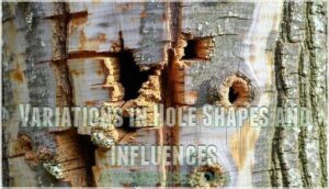 variations in hole shapes and influences