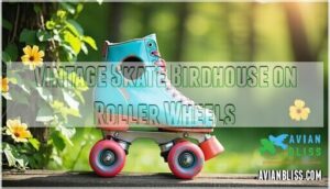 vintage skate birdhouse on roller wheels vintage skate birdhouse on roller wheels