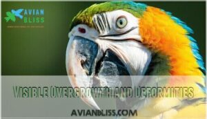 visible overgrowth and deformities