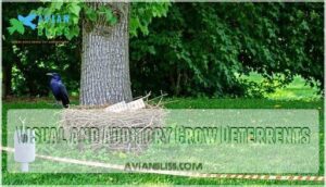 visual and auditory crow deterrents