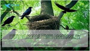 what triggers crow aggression