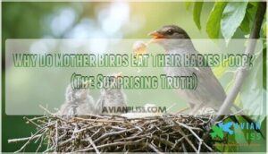 why do mother birds eat their babies poop