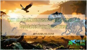 why do paleontologists believe birds are descended from dinosaurs