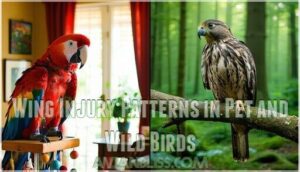 wing injury patterns in pet and wild birds