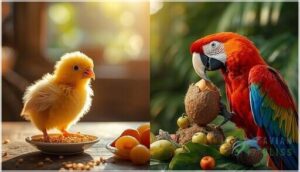 adapting diets for bird species and life stages