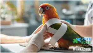 applying a splint for different wing injuries