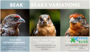 beak shape and size variations