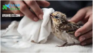 clean and dry the beak