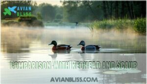comparison with redhead and scaup